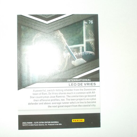 Leo De Vries 2023 Panini Elite Extra Edition RC San Diego Padres Prospect - Picture 3 of 4